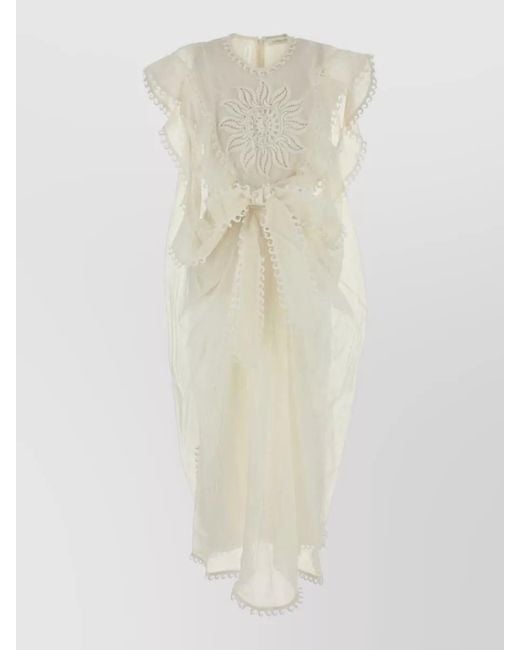 Zimmermann White Linen Blend Balance Beach Dress