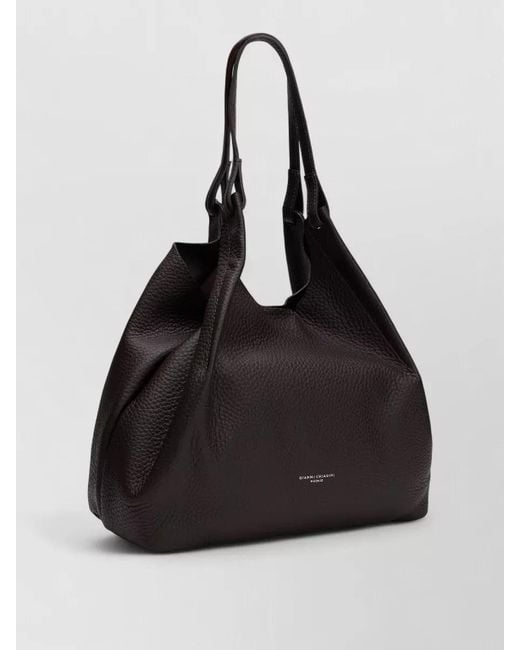 Gianni Chiarini Black Dua Shoulder Bag Wide Structured Silhouette