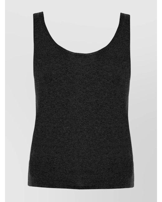 Saint Laurent Black Lurex Knit Tank Top