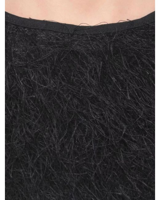 Loulou de Saison Black Fringed Long-Sleeve Knee-Length Dress