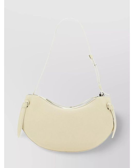 Yuzefi Natural Curved Textured Shoulder Bag With Adjustable Strap