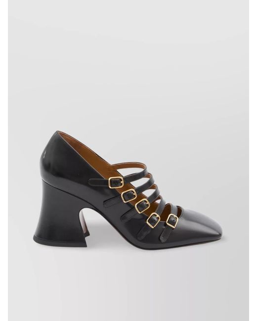 Chloé Black Leather Janis Mary Jane Pumps