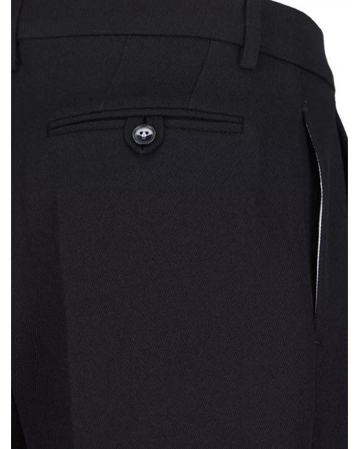 Victoria Beckham Blue Virgin Wool Straight-Leg Tailored Trousers