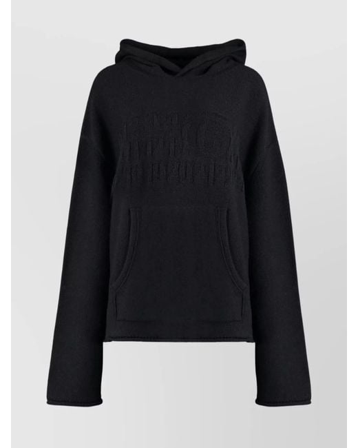 MM6 by Maison Margiela Black Wool Knitted Hoodie