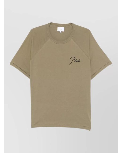 Rhude Natural Raglan Crew Neck Short Sleeve T-Shirt for men