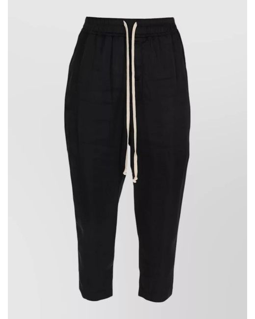 Rick Owens Black Cropped Trousers