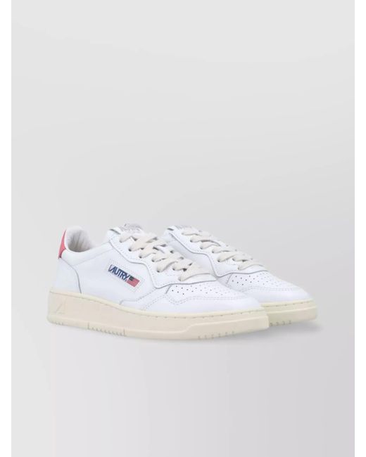 Autry White Medalist Low Sneakers With Contrast Heel Tab