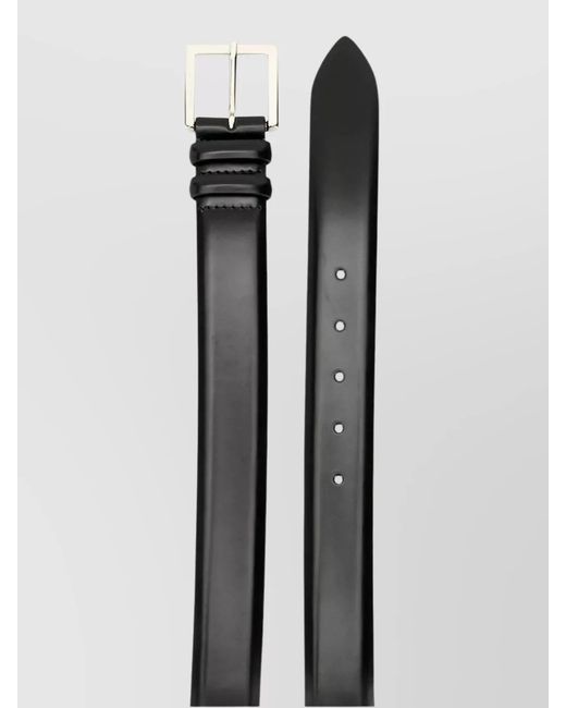 Orciani Black Leather Belt for men