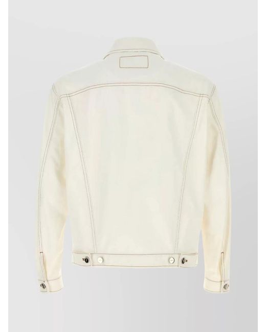 Fendi Natural Denim Jacket With Adjustable Hem And Chest Pockets for men