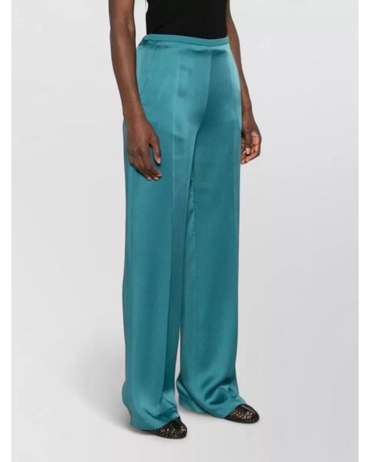 Forte_forte Blue Satin High-Rise Straight-Leg Trousers