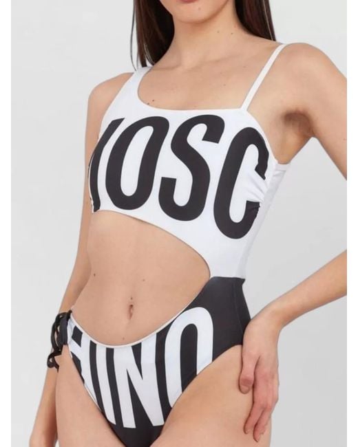 Moschino Black Printed One-Piece Swimsuit