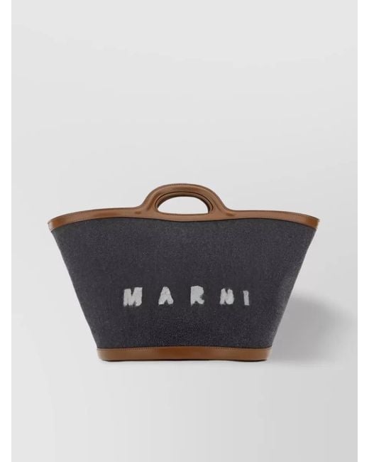 Marni Blue Tropicalia Small Tote Bag