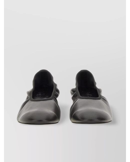 Aeyde Black Leather Ballerina Shoes