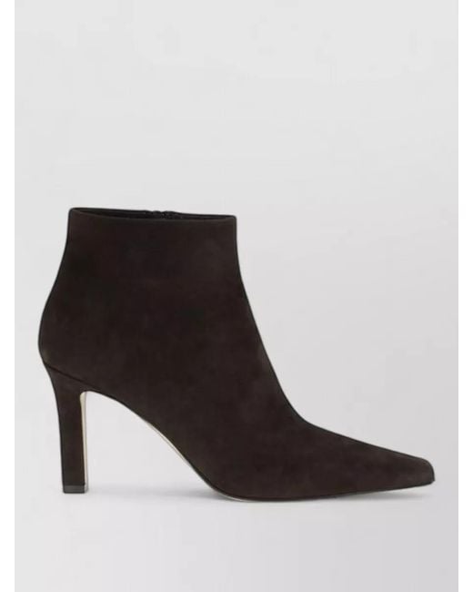 The Row Black Leather Ankle Boots