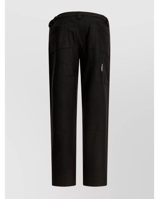 GR10K Black Wool Straight-Leg Trousers for men
