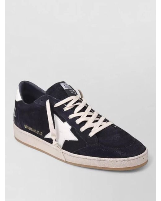 Golden Goose Deluxe Brand Blue Ballstar Suede Lace Up Shoes Star Detail for men