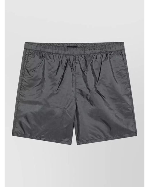 Prada Gray Shorts Back Zip Pocket Design for men