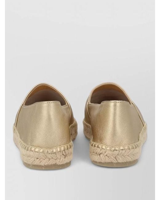 Castaner Natural Espadrille Kenda Round Toe Metallic Sole