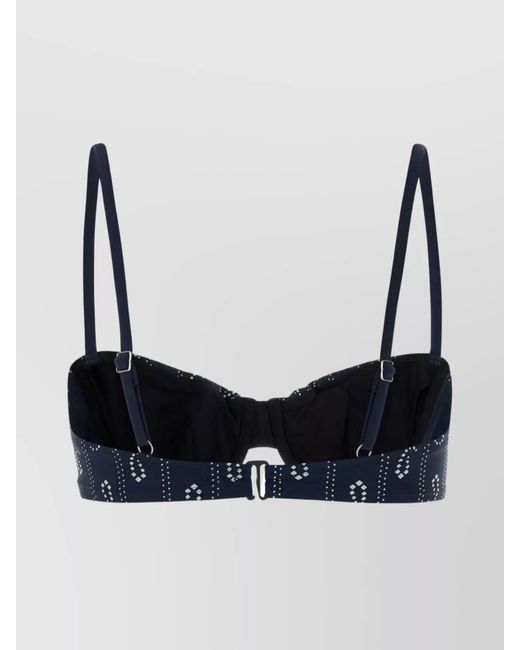 Tory Burch Blue Printed Bikini Top