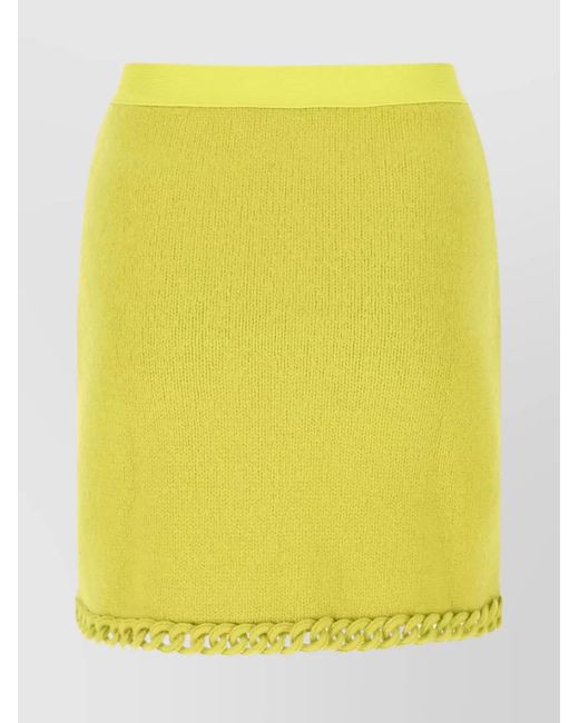 Bottega Veneta Yellow Wool Mini Skirt