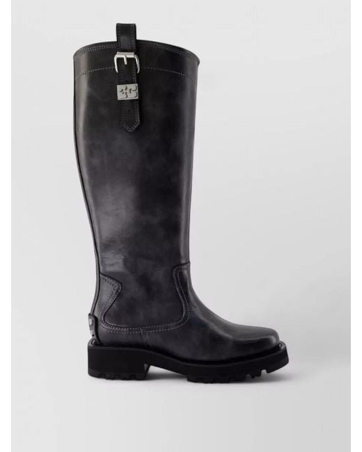 Ganni Black Vintage Boots Buckle Detail Chunky Sole