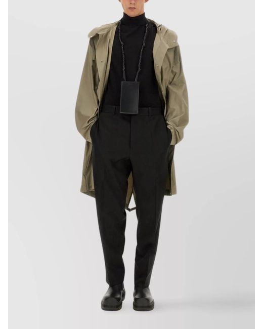 Jil Sander Black Cotton Parka for men