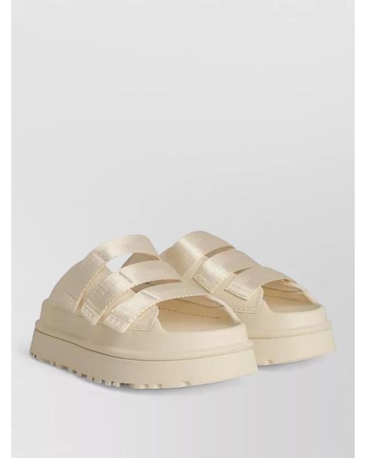 Ugg Natural Platform Slides Sandals Open Toe Straps