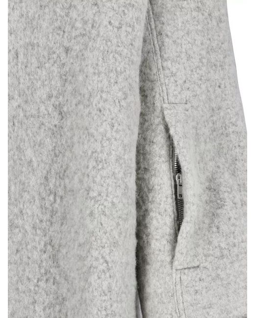 Rick Owens Gray Alpaca Wool Single Breasted Coat for men