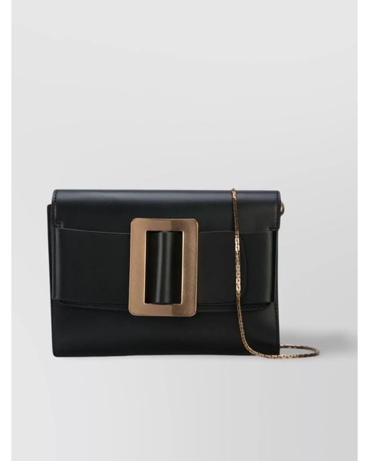Boyy Black Buckle Travel Case Leather Crossbody Bag