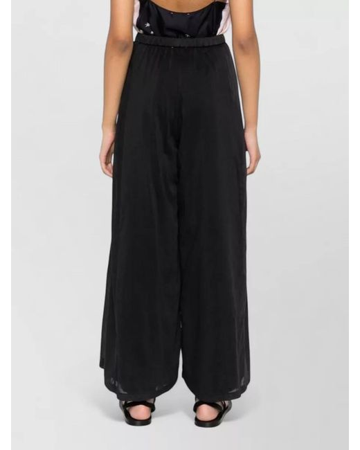 Forte_forte Black Voile Cotton Silk High Waist Trousers