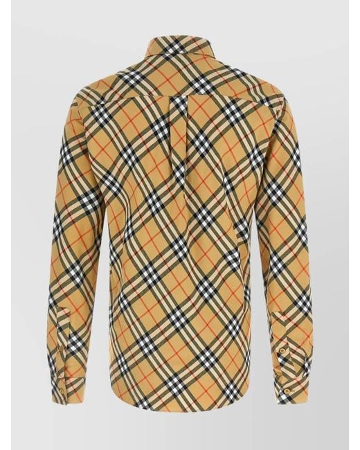 Burberry White Cotton Check Shirt for men