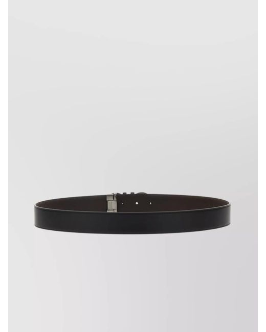 Ferragamo White Leather Reversible Belt for men