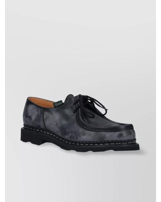 Paraboot Multicolor Round Toe Lace-Up Shoes With Rubber Sole