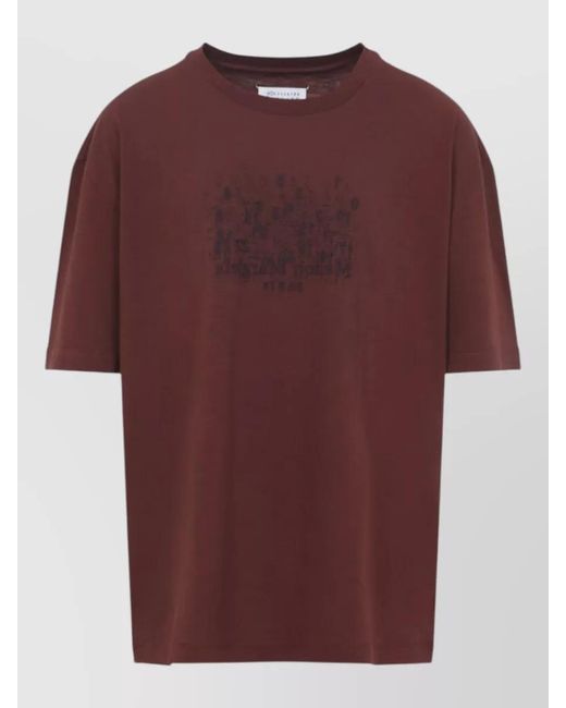 Maison Margiela Red Printed Cotton Short-Sleeve T-Shirt for men