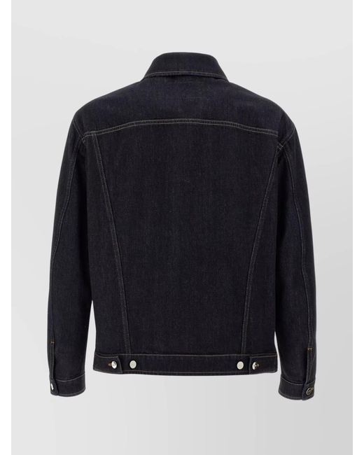 Fendi Blue Cotton Lightweight Jacket for men