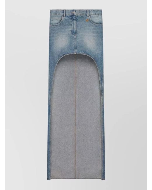 Courreges Blue Denim High-Rise Cutout Skirt