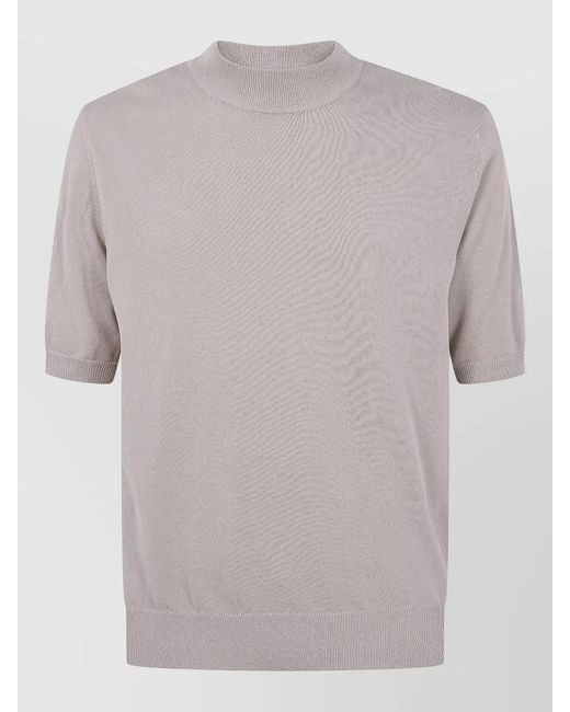 Zanone Gray Cotton Short-Sleeve Turtleneck Jumper for men