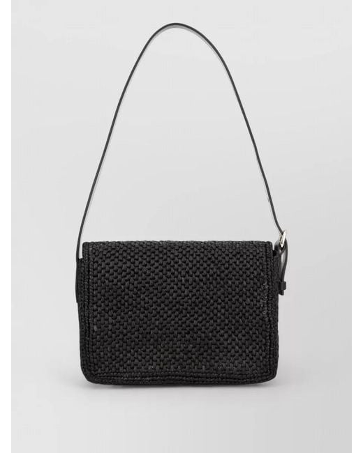 Manebí Black Shoulder Bag Adjustable Strap Woven Texture