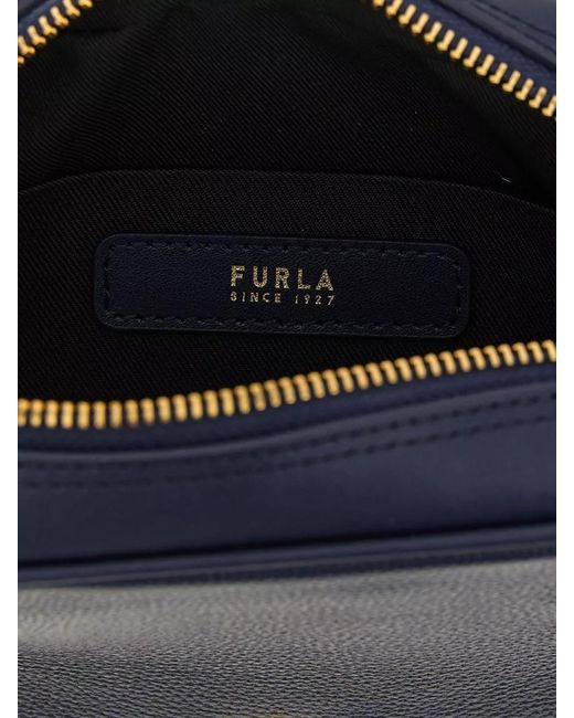 Furla Blue Poppy S Mini Bag Detachable Strap Top Handles