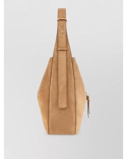 Hogan Natural H-Hobo Suede Leather Shoulder Bag