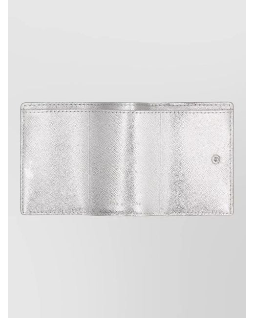 Marc Jacobs Gray Mini Snapshot Leather Keyring Wallet