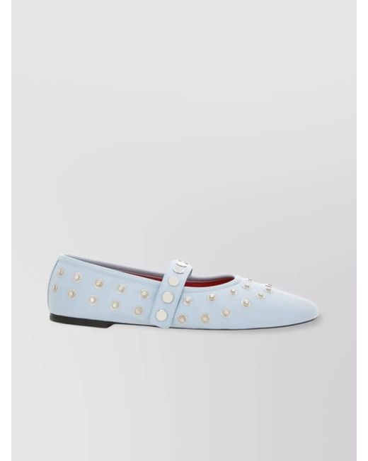 Stella McCartney White Studded Ballerina Shoes