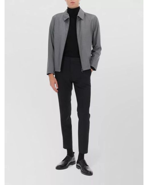 Boss Gray Virgin Wool Slim-Fit Lightweight Jacket for men