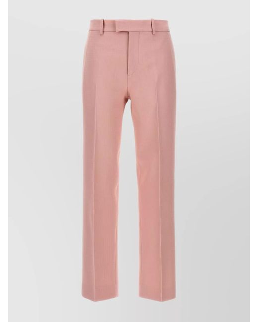 Burberry Pink Virgin Wool Tailored Trousers