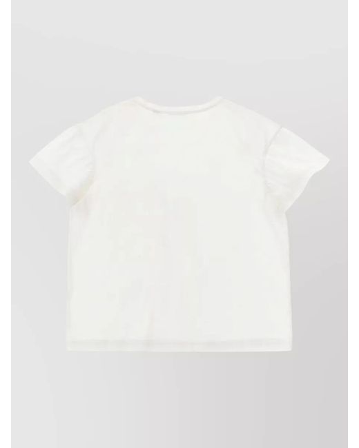 Burberry Natural Girls Roxy Bow Cotton Jersey T Shirt