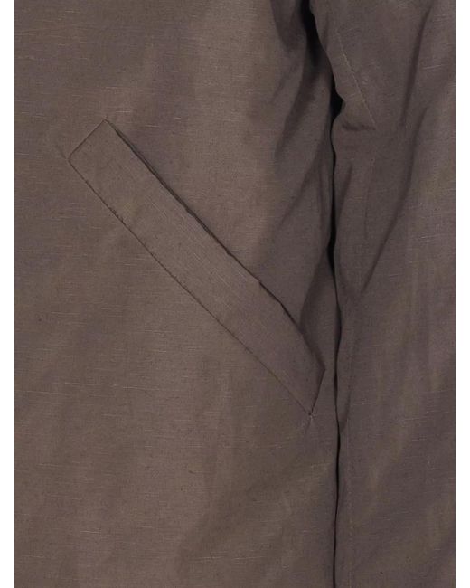 Lemaire Brown Puffer Blouson With High Collar And Pockets for men