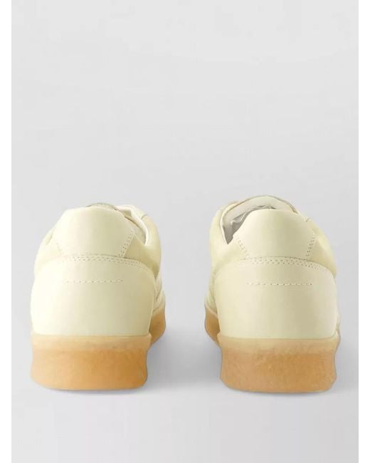 MM6 by Maison Margiela Natural Leather Lace Up Sneakers Low Top Design