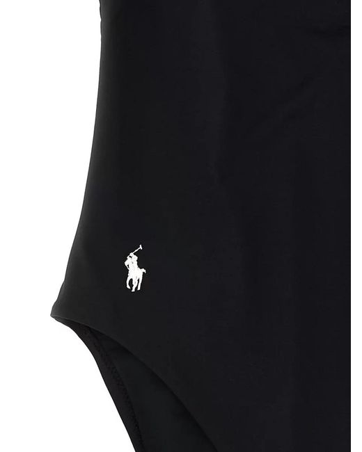 Polo Ralph Lauren Black Kennedy Scoop Neck One Piece Swimsuit