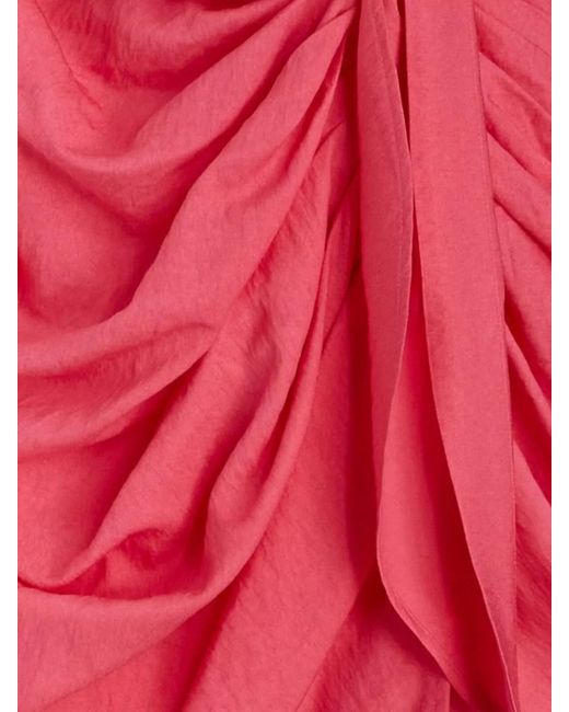 Jacquemus Pink Textured Draped Shirt Dress