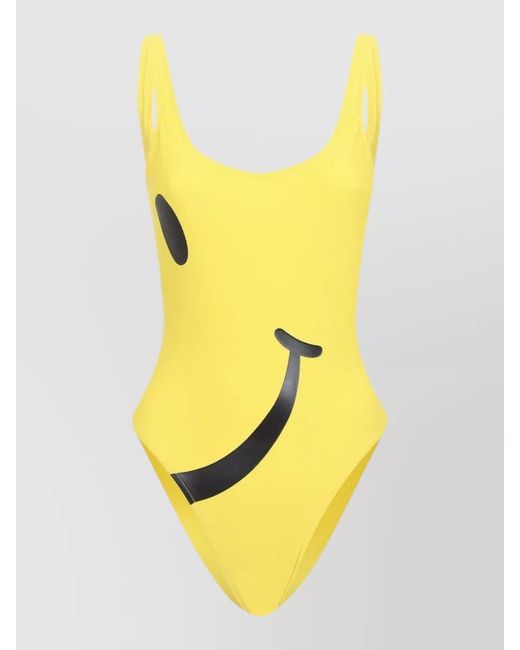 Moschino Yellow Printed One-Piece Swimsuit